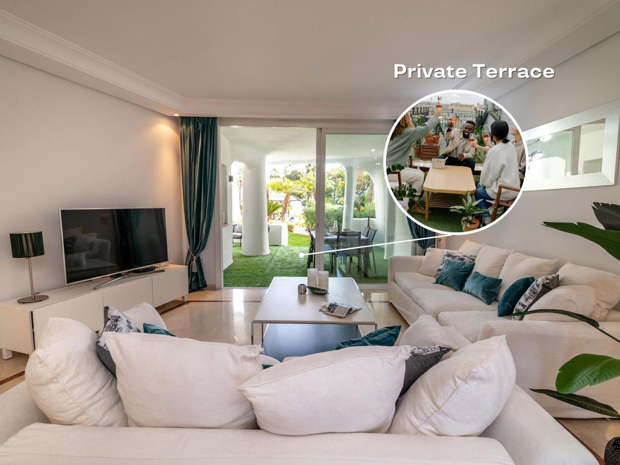 Appartement Vacation I Jardines De Ventura Del Mar, Walk To Puerto Banus Marina, A Minute From The Beach, Groundfloor, Family Friendly And Pool